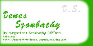 denes szombathy business card